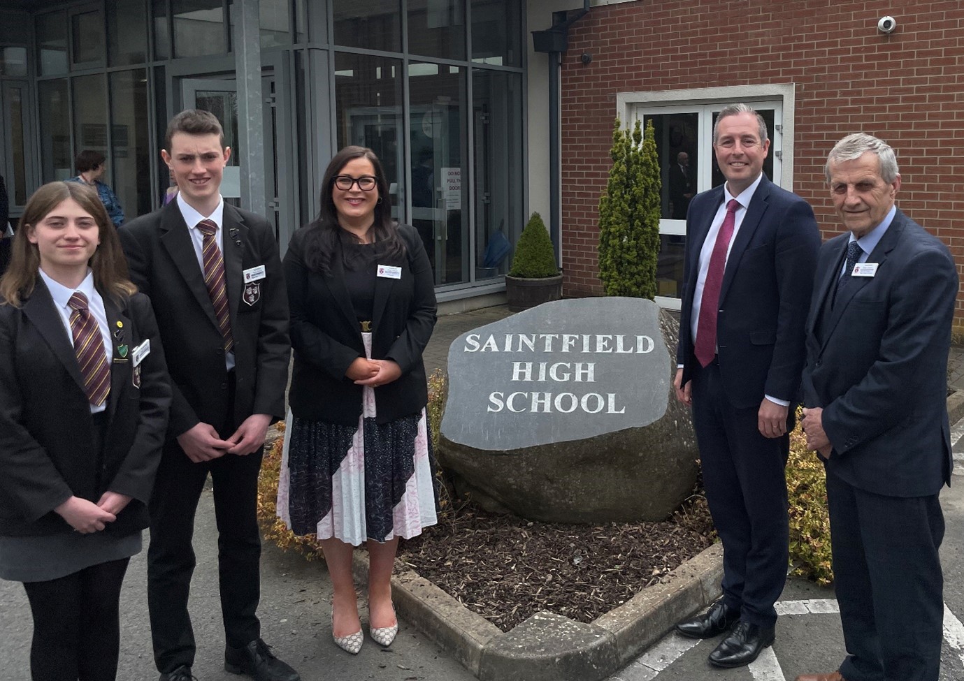 Education Minister Paul Givan visits Saintfield High School Featured Image